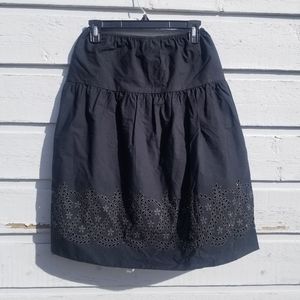 Eyelet Black Skirt